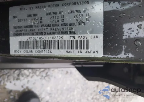 2017 Mazda Mazda6 Grand Touring z USA, uszkodzony, nr VIN JM1GL1W56H1106229